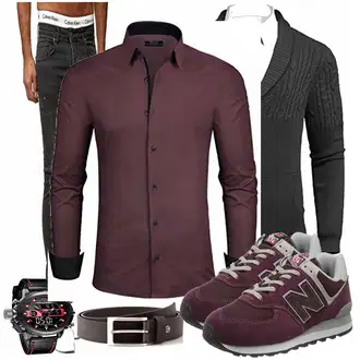 Hochzeitsgast Outfits Casual mit Schwarz Unkategorisiert OneRedox "New Balance Herren"Look: Moderne, Western, Coole, Casual