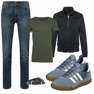 Outfit mit Blau/Grün T-Shirt Tigha "New Look"
