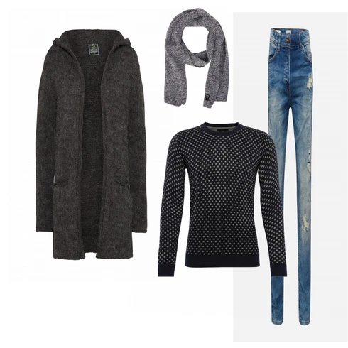 Schwarz Strickjacke Key Largo kombinieren