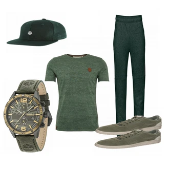 Outfit mit Grün Sneaker Puma "Nik"