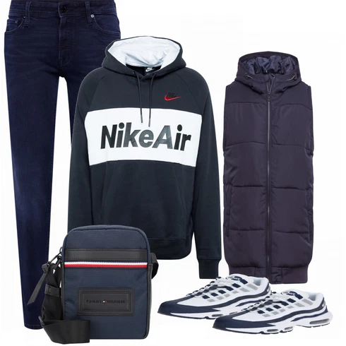 Grau Schuh Sneaker Nike Sportswear kombinieren