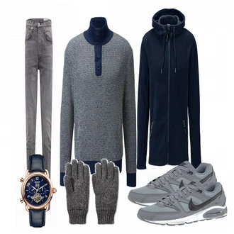 Outfit mit Grau Strickjacke Tchibo "Nike"