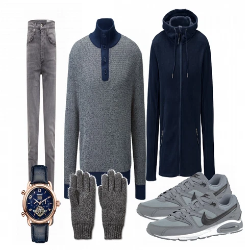 Grau/Blau Handschuh Tchibo kombinieren