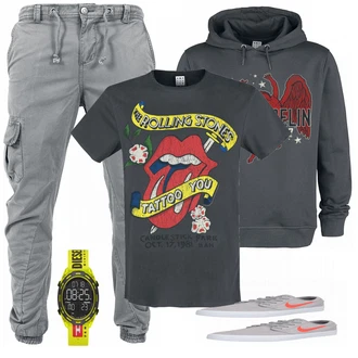 Outfit mit Grau T-Shirt Stones "Nike"
