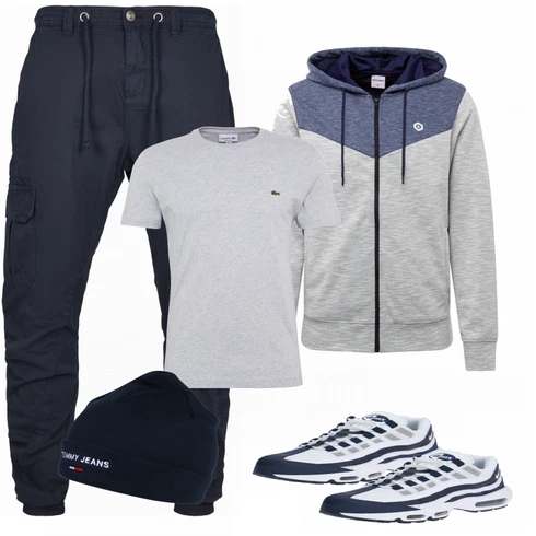 Grau Schuh Sneaker Nike Sportswear kombinieren