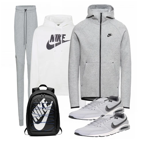 Weiß Große Größe Sweatmode Nike Sportswear kombinieren mit Schwarz Rucksack Nike
