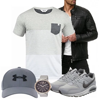Outfit mit Grau Sneaker Nike "Nike New"