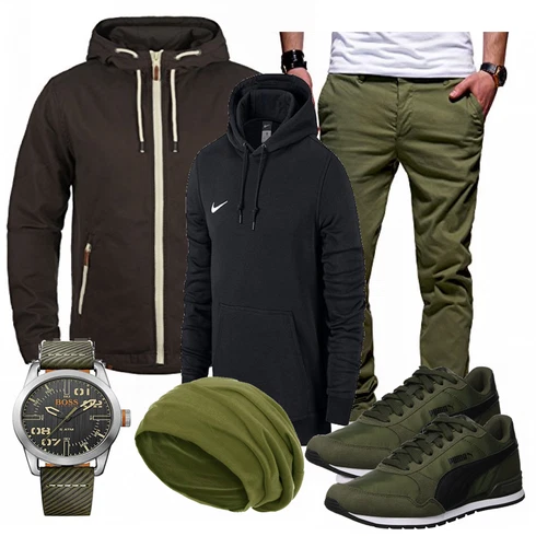 Grün Hut/Winter Parka style3 kombinieren