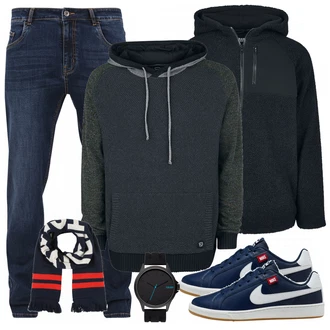 Outfit mit Blau Schal Tommy Jeans "Nike"