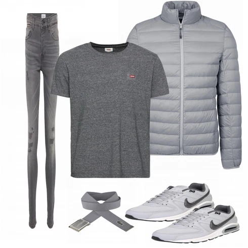 Grau Sommerjacke Urban Classics kombinieren mit Grau Gürtel Lacoste