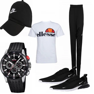 Outfit mit Weiß T-Shirt Ellesse "Nikes"