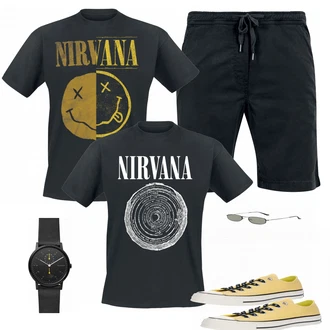 Outfit mit Gelb Sneaker Converse "Nirvana shirt"