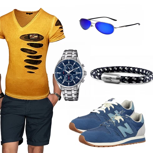 Gelb/Grau T-Shirt & Top T-Shirt Baxboy kombinieren