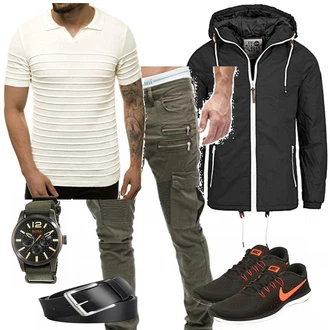 Outfit mit Blau Schuh Nike "OlivenLook"