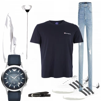 Outfit mit Weiß Schuh Sneaker Adidas "Omerta"