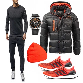Outfit mit Rot Schuh Adidas "OneRedox"