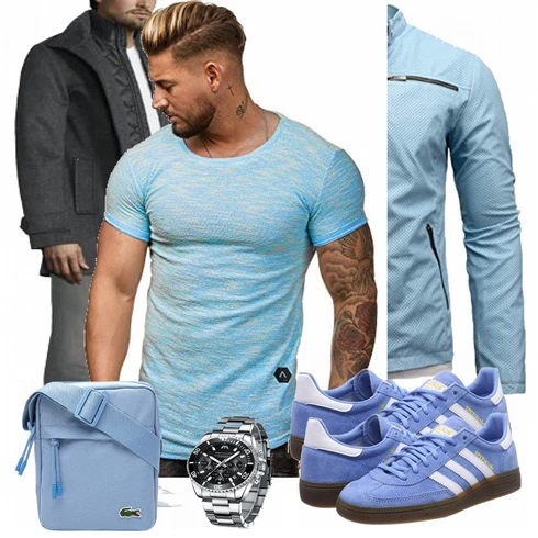 Blau T-Shirt OneRedox kombinieren mit Blau Trachtenmode Adidas