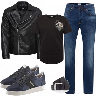 Outfit mit Weiß Sneaker Replay "Only and Sons"