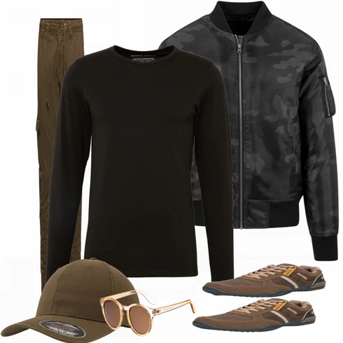 Sonnenbrille le specs kombinieren mit Schwarz Sommerjacke Urban Classics