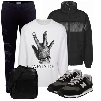Outfit mit Schwarz Replay "Outfit für den Winter"