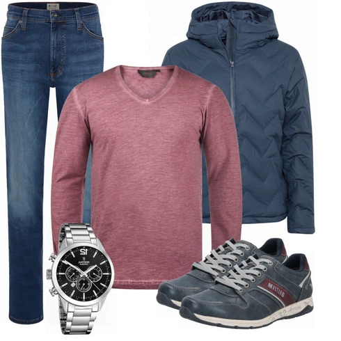 Blau Jeans Mustang kombinieren