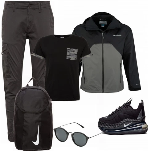 Schwarz/Grau Sportjacke Columbia kombinieren