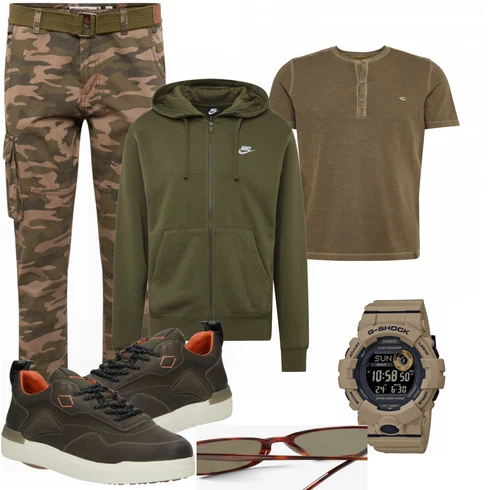 Grün T-Shirt Camel Active kombinieren