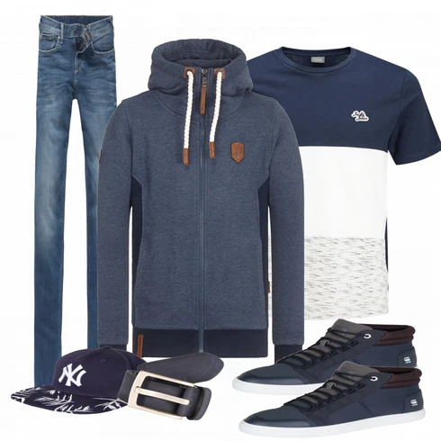 Weiß/Blau Jeans Pepe Jeans kombinieren mit Top