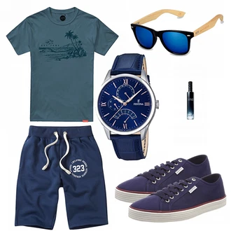 Outfit mit Blau Trachtenmode GANT "Palme"