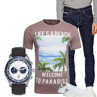 Outfit mit Blau Overall EDC by Esprit "Paradise"