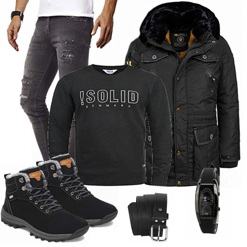 Blau Winter Parka Geographical Norway, Blau Winter Parka Pastaza kombinieren mit Blau Gürtel Harrys-Collection