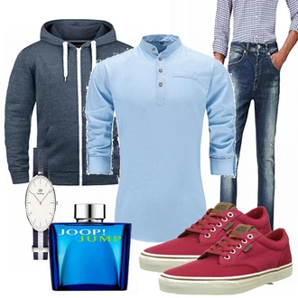 Outfit mit Rot Trachtenmode Vans "Pastor"
