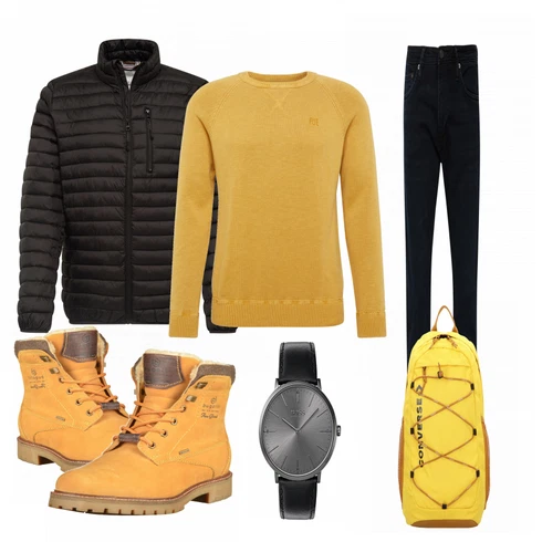 Orange Schuh Stiefel Bugatti kombinieren