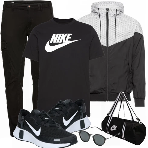 Weiß Sonnenbrille Kapten & Son kombinieren mit Schwarz Sommerjacke Urban Classics