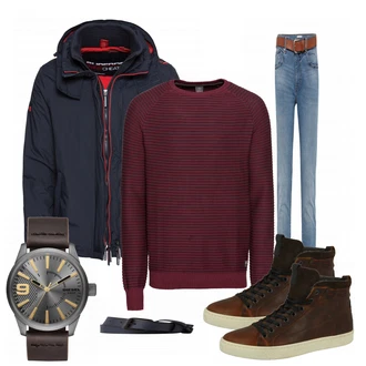 Outfit mit Blau Sneaker Bullboxer "Peter"