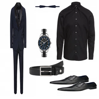 Outfit mit Schwarz Business Hemd Olymp "Pier One"