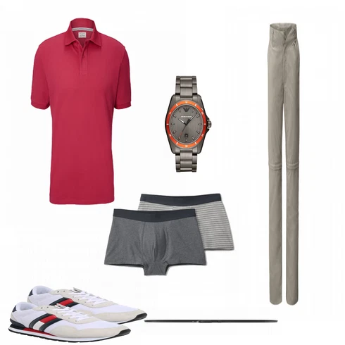 Grau Unterhose Tchibo kombinieren mit Grau Uhr Emporio Armani
