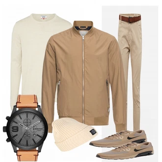 Outfit mit Beige Sneaker Nike "Pirooz"