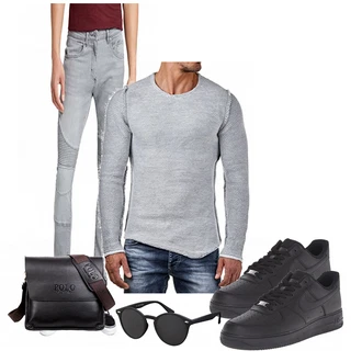 Outfit mit Blau Sneaker Nike "POLO"