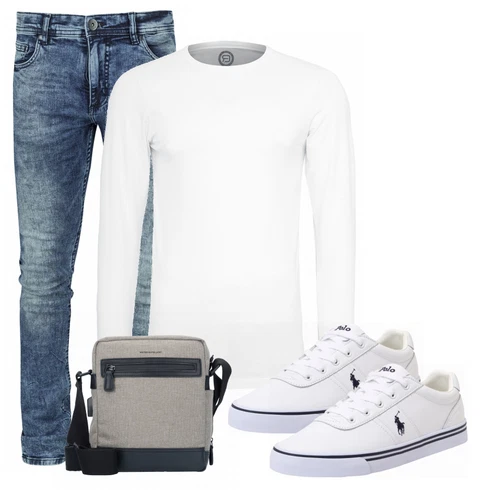 Grau Schuh Sneaker/Leder Sneaker Polo Ralph Lauren kombinieren