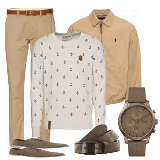 Outfit mit Grün Gürtel Diesel "Polo"