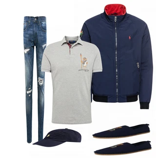 Outfit mit Blau Hausschuh BIDEN "POLO RALPH LAUREN"