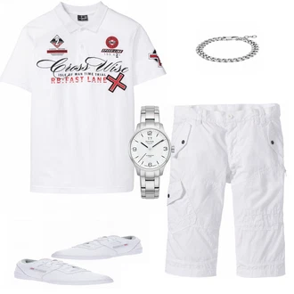 Outfit mit Weiß Sneaker Reebok Classic "Poloshirt"