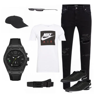 Outfit mit Schwarz Gürtel Diesel "Ponch"