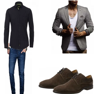 Outfit mit Blau Hemd Venti "Porro"