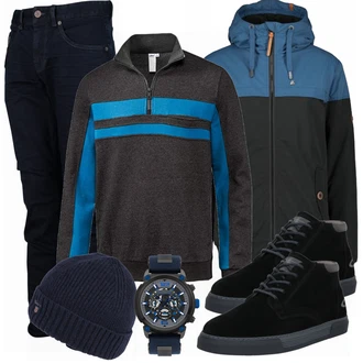 Outfit mit Schwarz Stiefel Camel Active "Praktischer Look"