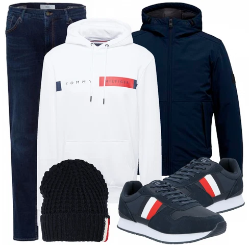 Mischfarben Hut Tommy Hilfiger kombinieren