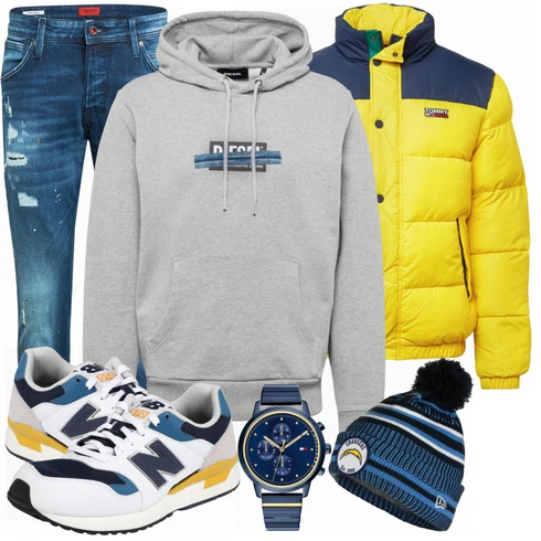 Gelb WinterJacke Tommy Jeans kombinieren