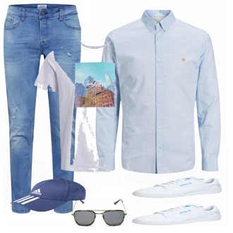 Outfit mit Türkis Hut Adidas Performance "Praktischer Look"