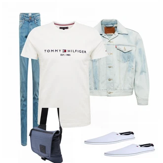 Outfit mit Weiß Sneaker Tommy Hilfiger "Praktischer Look"